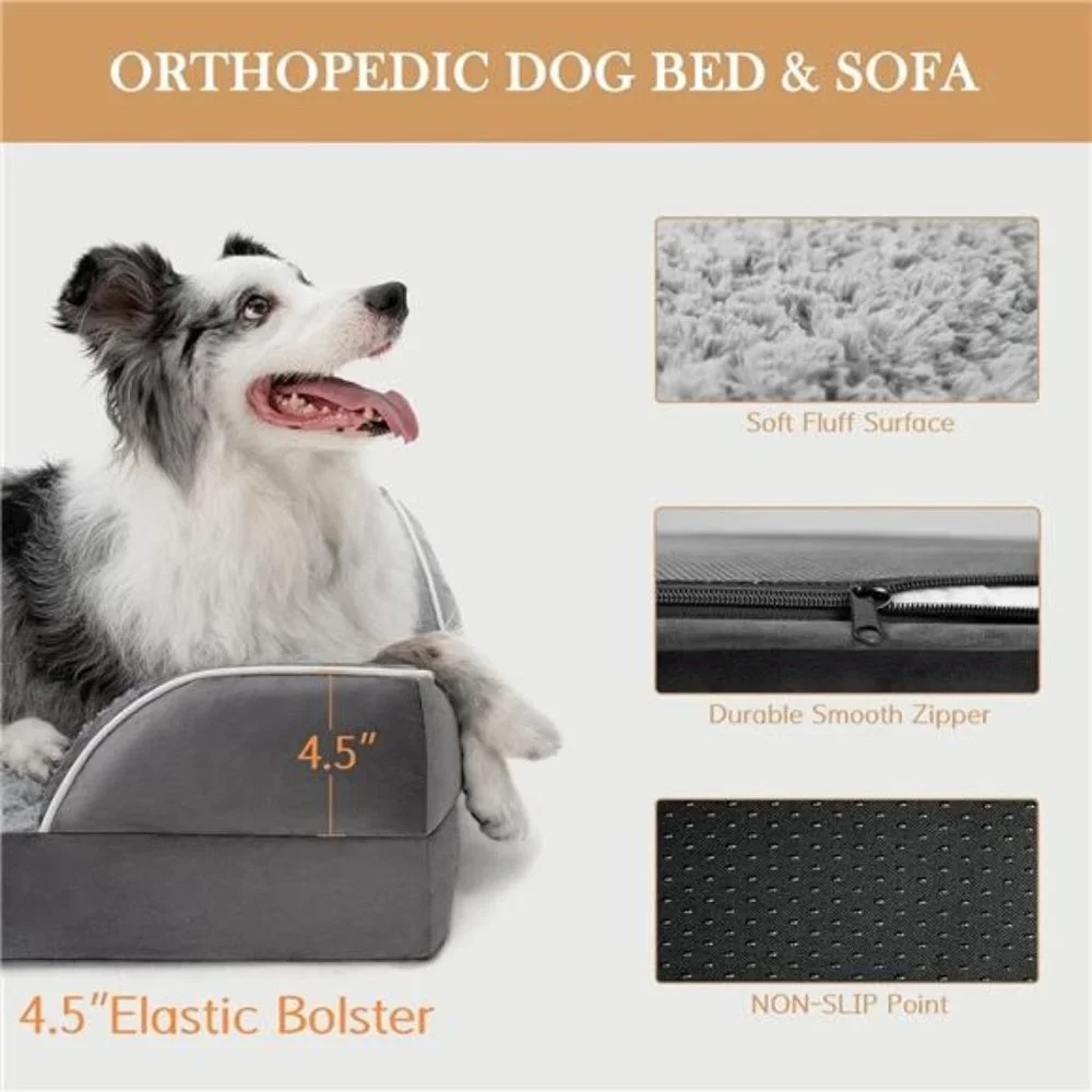 Large Dog Beds Waterproof Orthopedic Foam Dog Beds with Washable Removable Cover